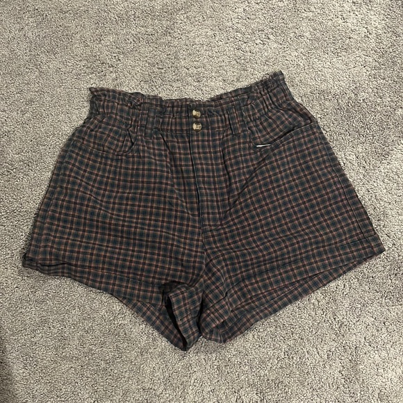 American Eagle Outfitters Paperbag Plaid Shorts - Picture 1 of 3